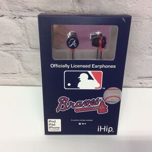 MLB Atlanta Braves Ear Buds Baseball Logo Gameday Noise Reduction iPad iPhone